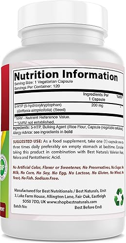 Miniatura 2 de Best Naturals 5-HTP 200 mg 120 cápsulas vegetarianas
