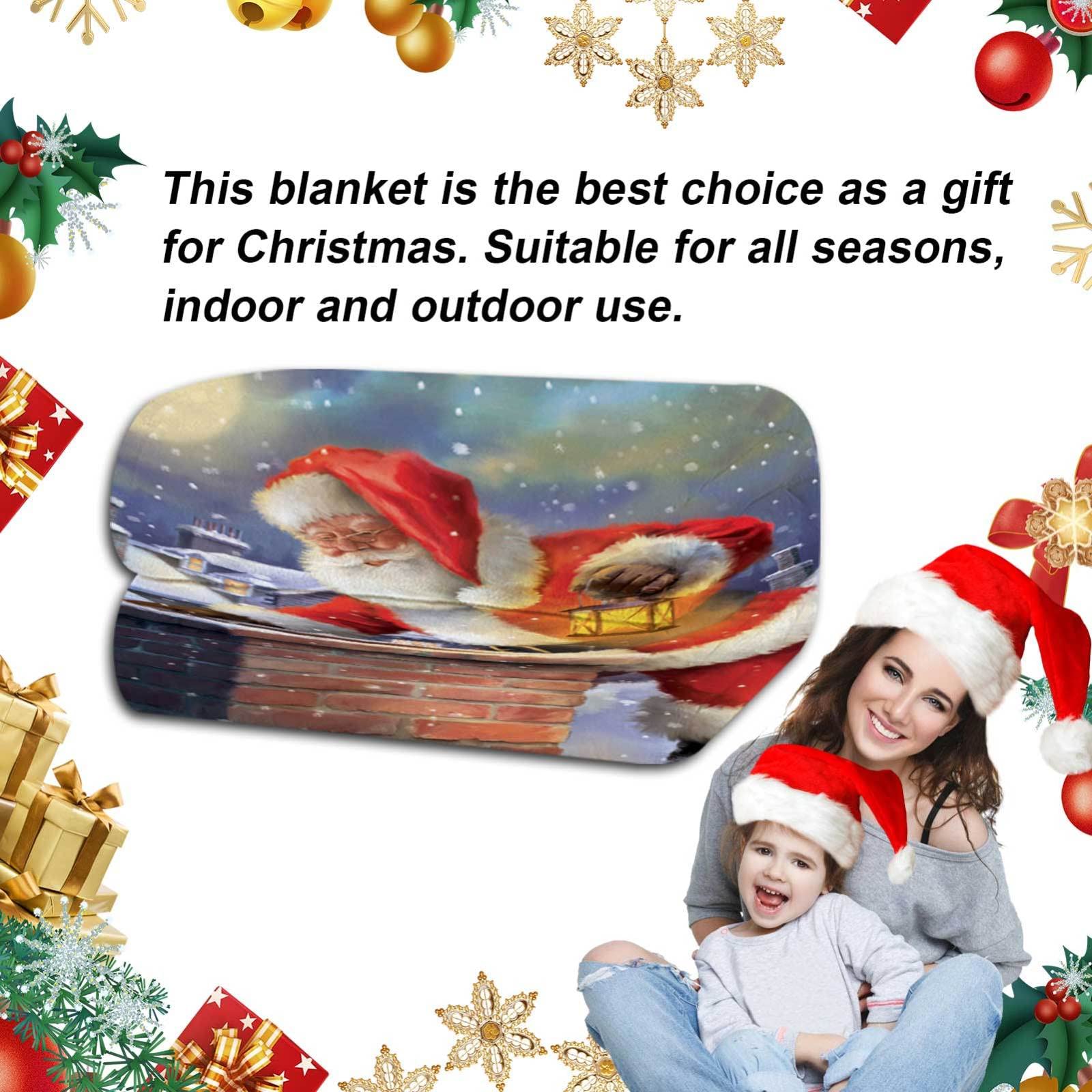 RDJSHOP Manta Navidad Feliz Navidad, Manta Navideña de Franela Santa Manta Mullida Ultra Suave y Acogedora para la Decoración del Hogar, Vacaciones de Invierno,Style5-150x220cm