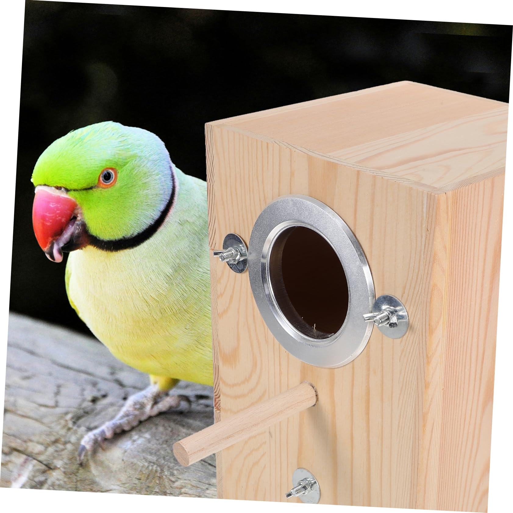 HEMOTON Boîte pour Oiseaux Nichoir Pratique pour Perroquets et Petits Oiseaux Accessoire de Nidification pour Décoration de Jardin et Protection Prédateurs