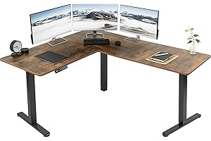 VIVO Electric Height Adjustable Corner Deep L Desk
