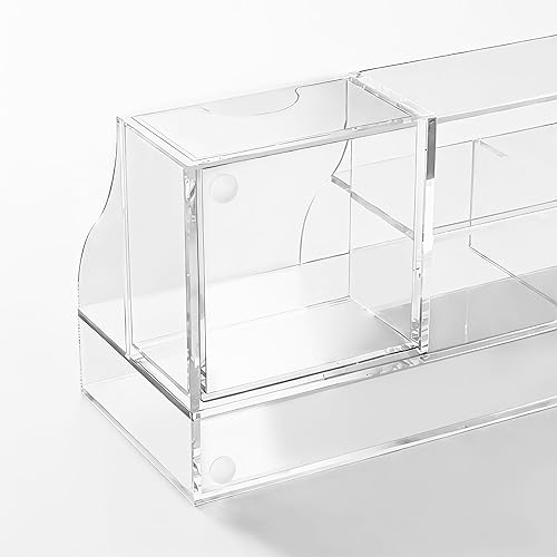 Miniatura 3 de HBlife Acrylic Desk Organizer with 7 Compartments, Pen & Pencil Holder, Clear Multifunctional Desktop Caddy for Office Supply and Organization