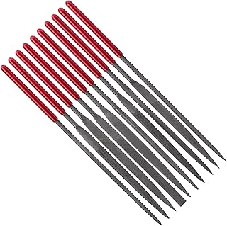ANCIRS 10 Pack Needle File Set, Mini Needle File Set, Hardened Alloy Strength Steel Files, Including Round, Tapered Round, Half Round, Barrette, Crossing, Knife, Equaling, Warding, Square