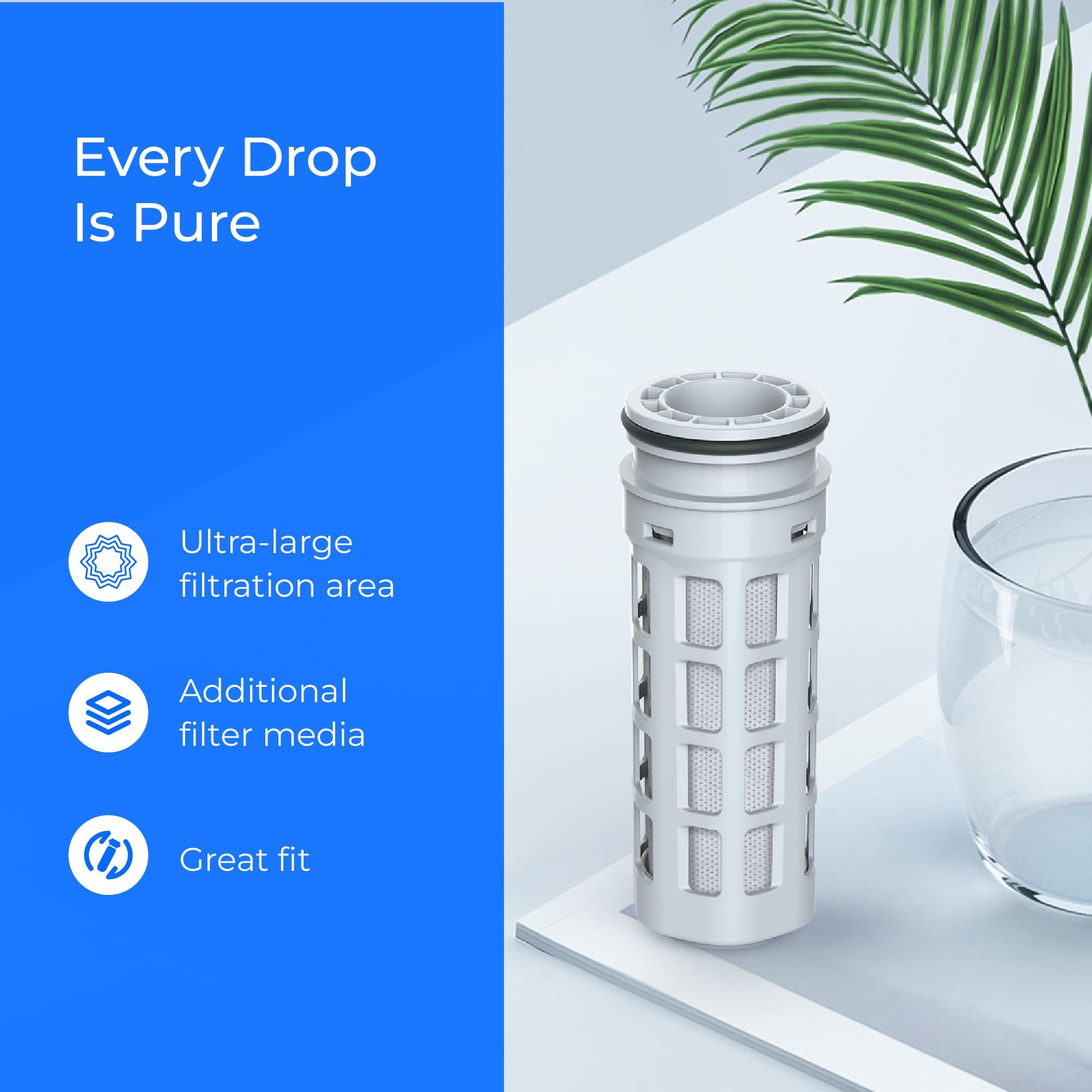 Waterdrop Replacement for Brita Stream Pitcher Water Filter Brita OB05 Filter Pitchers and Dispensers Pour Through Filters Upgraded — view 6