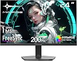 Minifire Écran PC Gamer 24 Pouces, 200Hz, 1ms, FreeSync, Full HD (1920x1080), Écran sans Bordure, Inclinaison Réglable, 300 Nits, sRGB 110%, HDMI 2.0 & DP 1.4 - (MFG24F4H) - 1