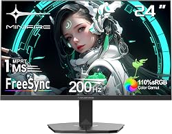 Minifire Écran PC Gamer 24 Pouces, 200Hz, 1ms, FreeSync, …