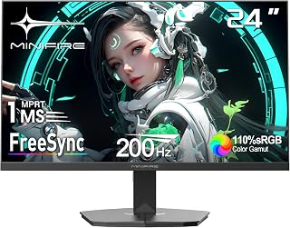 Minifire Gaming Monitor 24 pollici FHD 200Hz,VA, MPRT 1ms,Free Sync, sRGB 110%, Anti-Flicker & Less Blue Light, 1xHDMI 2....