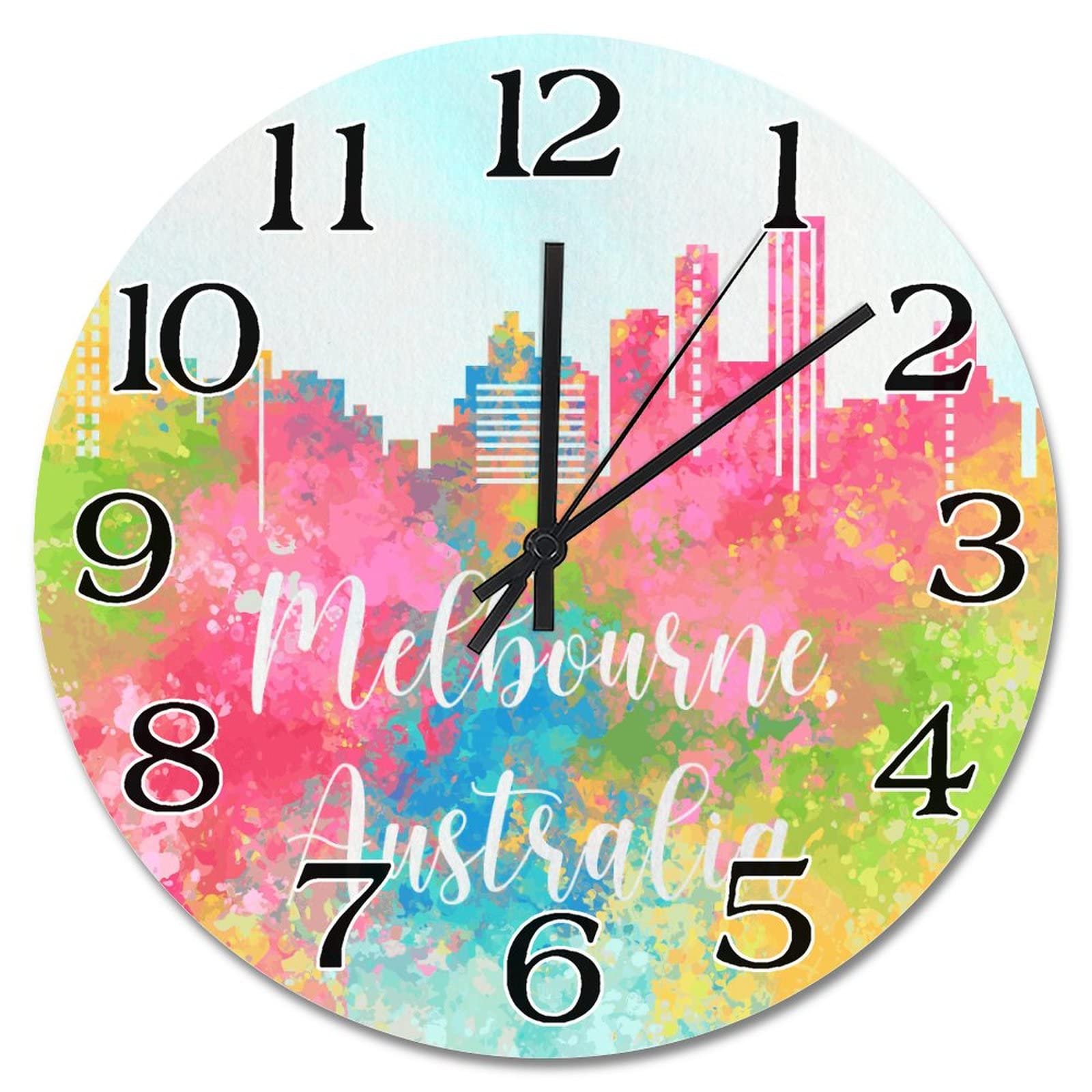 Horloges murales rondes paysage urbain Melbourne pour décoration murale