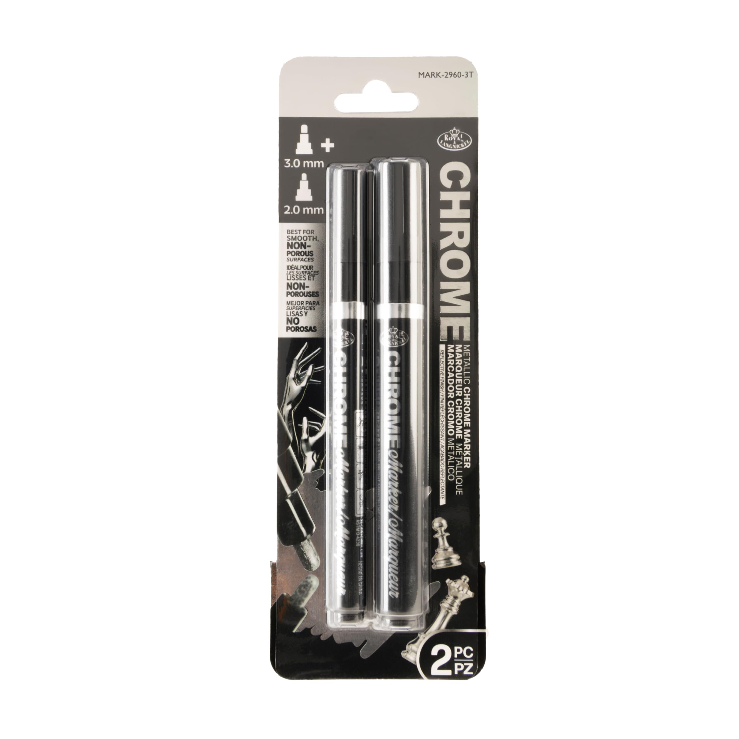 Royal & Langnickel CHROME 2 & 3mm Silver Markers