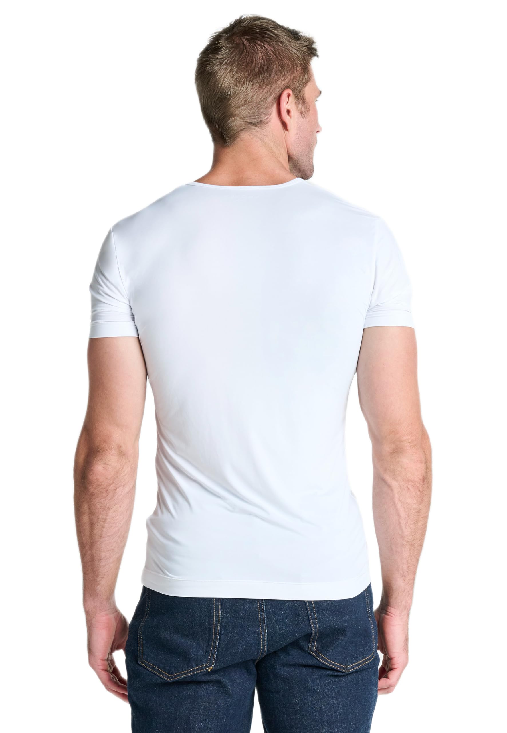 Jockey 24/7 Microfiber Air V-Neck Shirt - T-Shirts für Herren im 2er Pack, Slim Fit T-Shirt mit 4-Wege-Stretch, Kurzarm-Shirt mit V-Ausschnitt, figurbetontes Basic Shirt, 2er Set