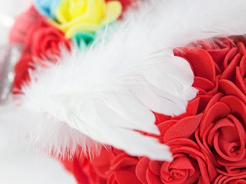 Miniatura 5 de Unicornios de rosa roja con alas para niñas, decoraciones de fiesta de San Valentín, Navidad, cumpleaños, lindas flores artificiales unicornio para