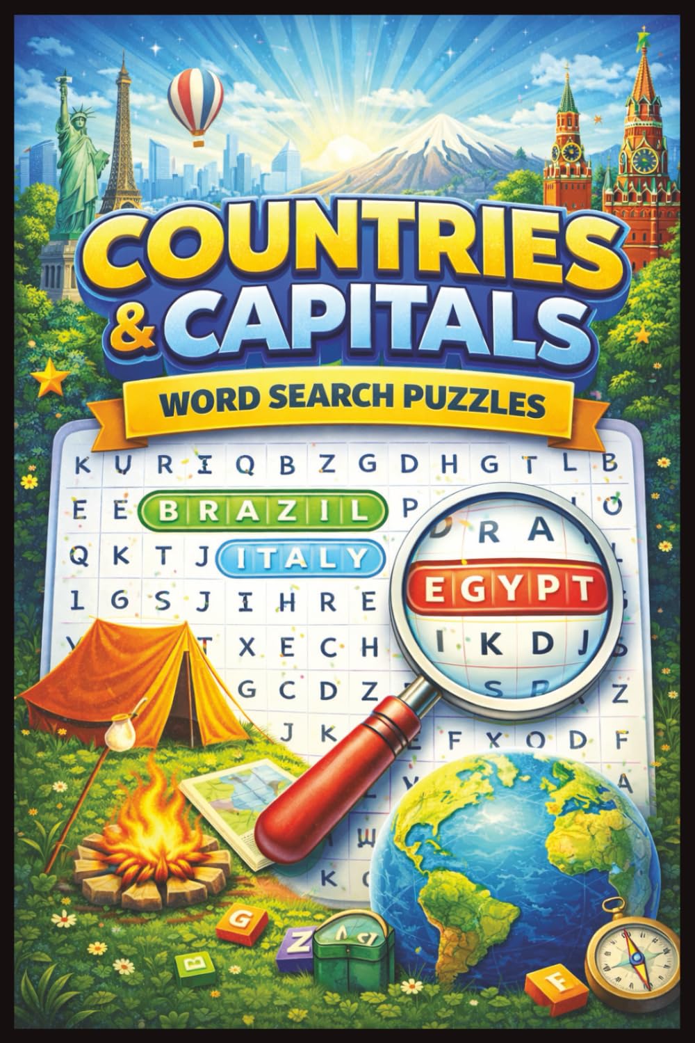 Countries and Capitals Word Search: Global Countries & Capitals Word Search Puzzles for Learners, Travelers, and Geography Fans
