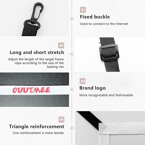 Miniatura 4 de Objetivo de zona de ataque ajustable para red de béisbol y softbol, lanzamiento, bateo, caza, práctica para red de golpeo de béisbol de 7 x 7