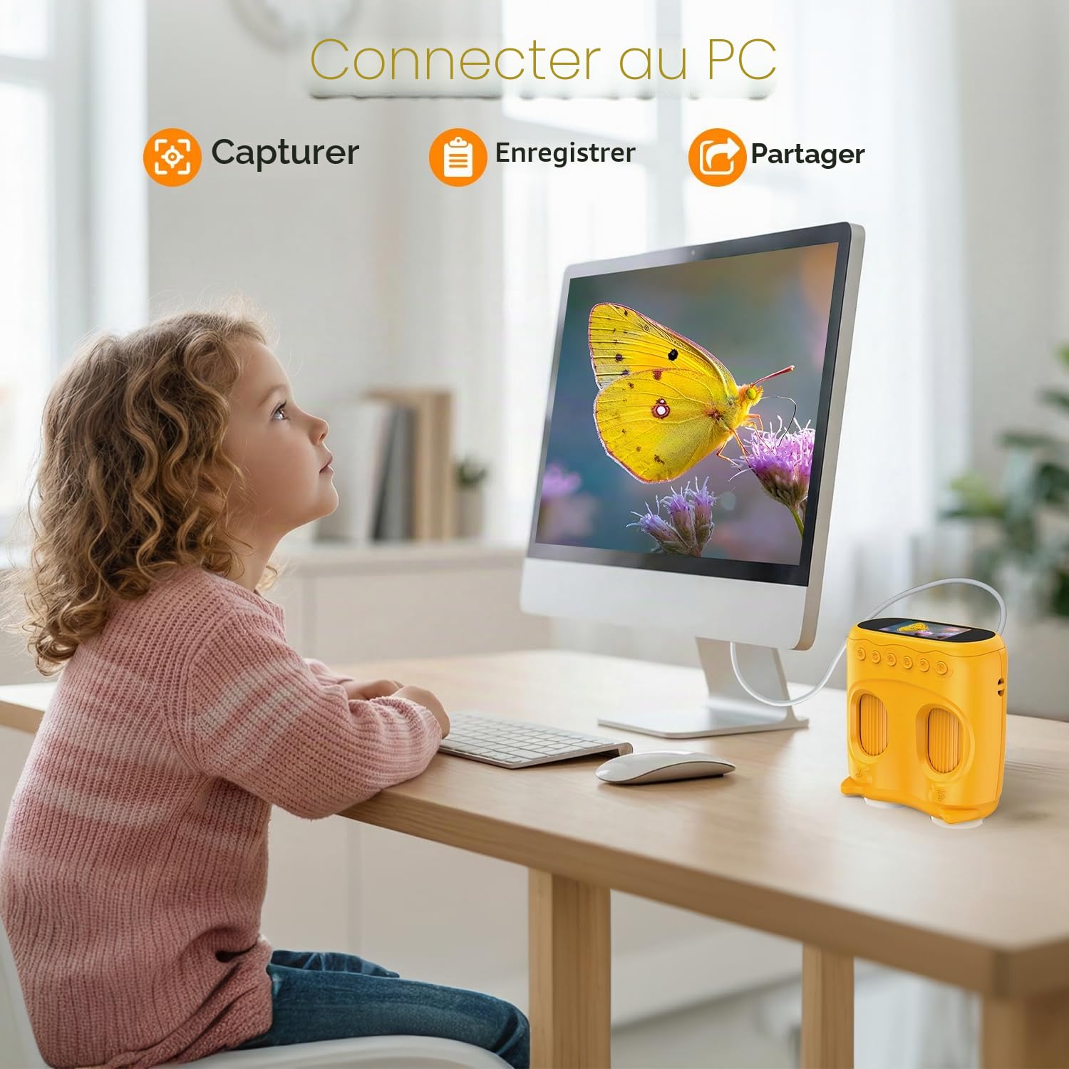 Microscope numérique portable BNISE pour enfants 1000X : kit 2 en 1 avec microscope et télescope pour enfants avec écran IPS de 2,0 pouces - Jouets STEM, cadeaux d'anniversaire pour filles, garçons