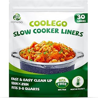 Slow Cooker Liners(30 Counts), 13"x 21" Crock Pot Liners, Disposable Slow Cooker Bags Large Size with Fresh Locking Seal Design, Fit 3-8 Quart Oval & Round Pot, Slow Cookers, BPA Free