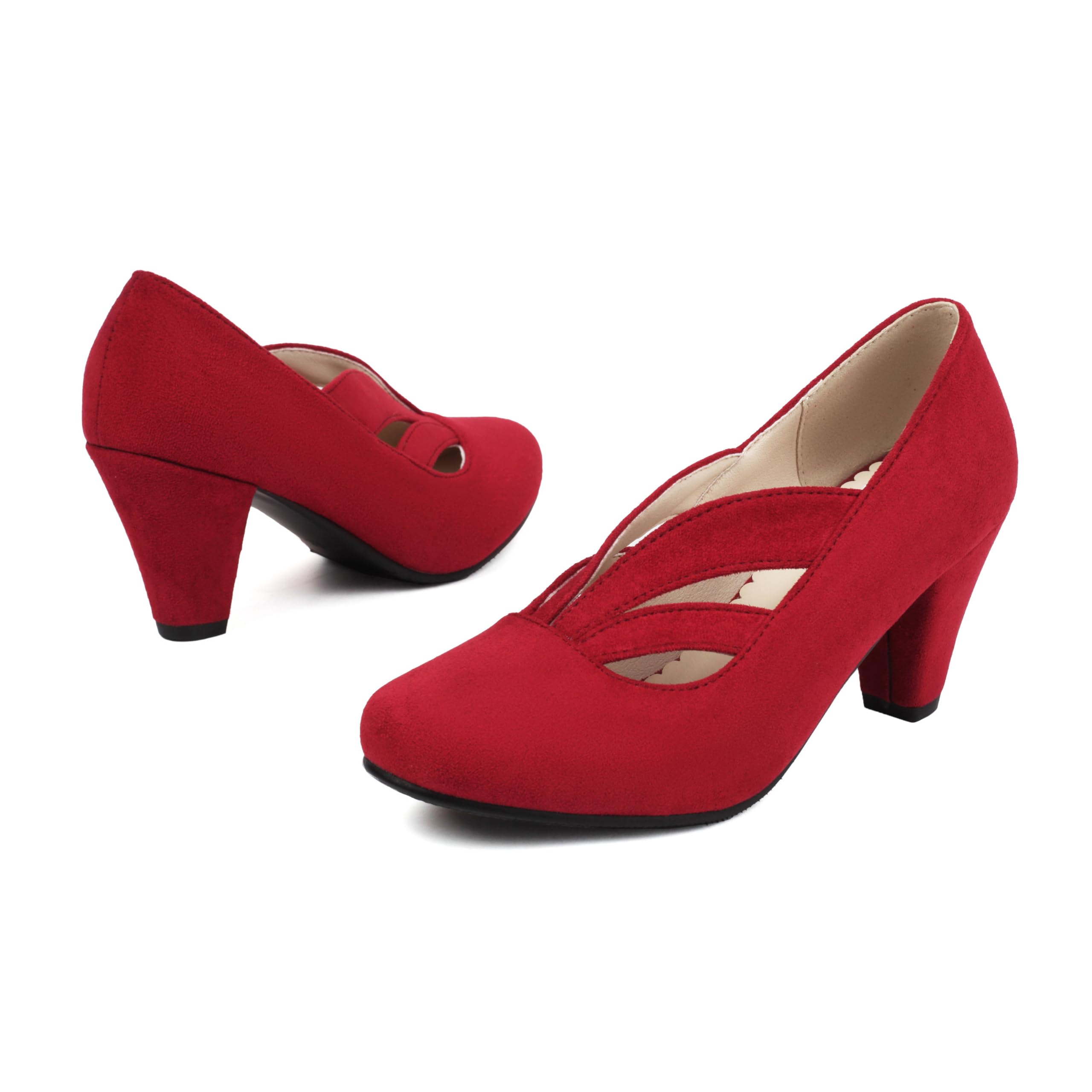 elerhythm Mary Jane Tacones Vintage Gatsby años 1920, Zapatos de Punta Cerrada años 1950, Calzado Victoriano