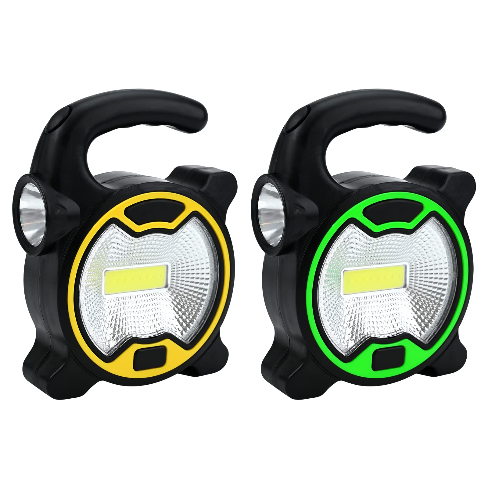 TSLBW 2 Pcs Camping Lights Battery Operated Tent Lights Outdoor Camping Lantern Portable LED Tent Lantern Lamp with 2 LED Light Hanging Lamp Waterproof Emergency Camping Light, Black (MONICA-460)