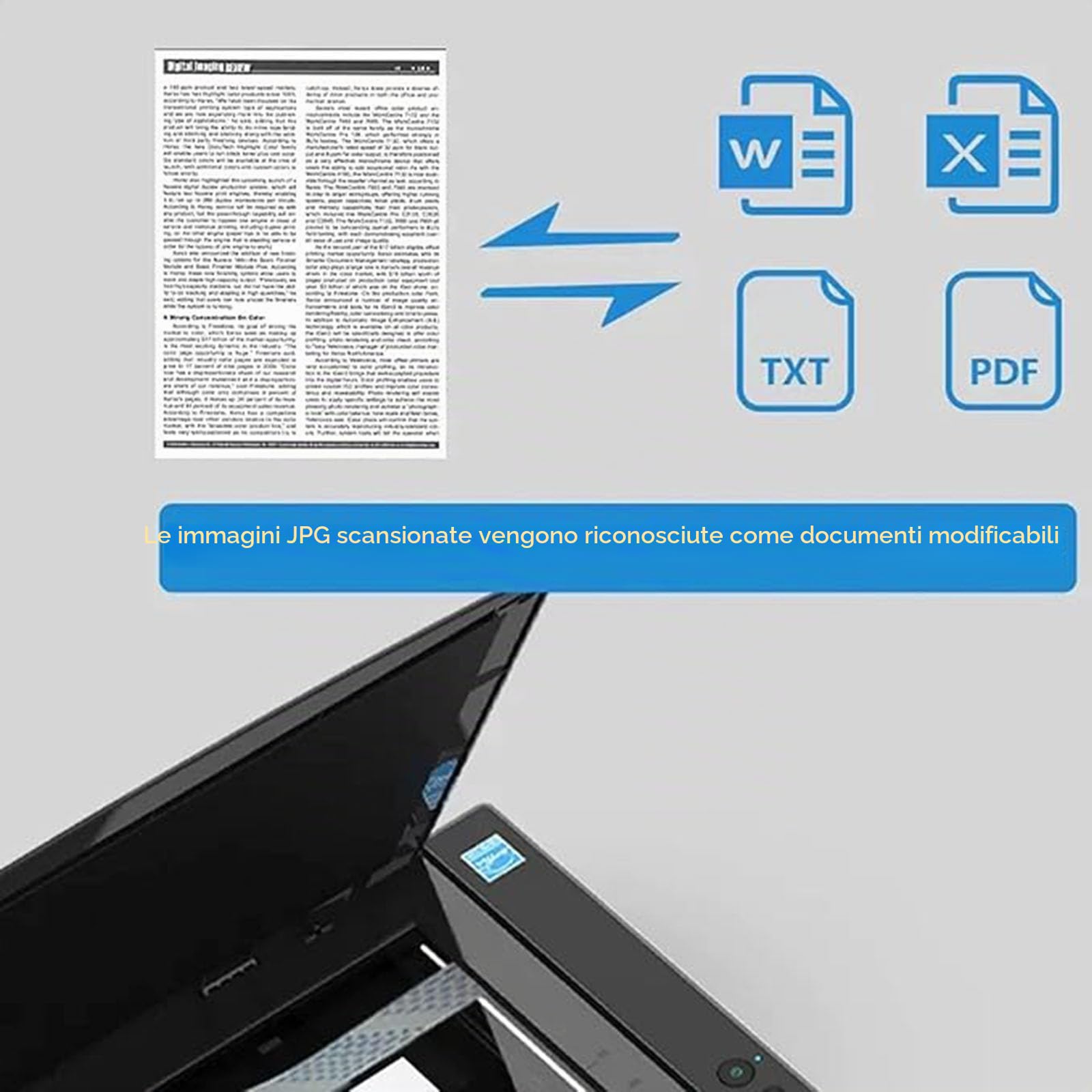 Scanner piatto formato A3, risoluzione 2400 x 2400 DPI, sorgente luminosa a LED, scansione rapida di 4 secondi/pagine, ideale per documenti e foto, facile funzionalità di PDF/e-mail/stampa