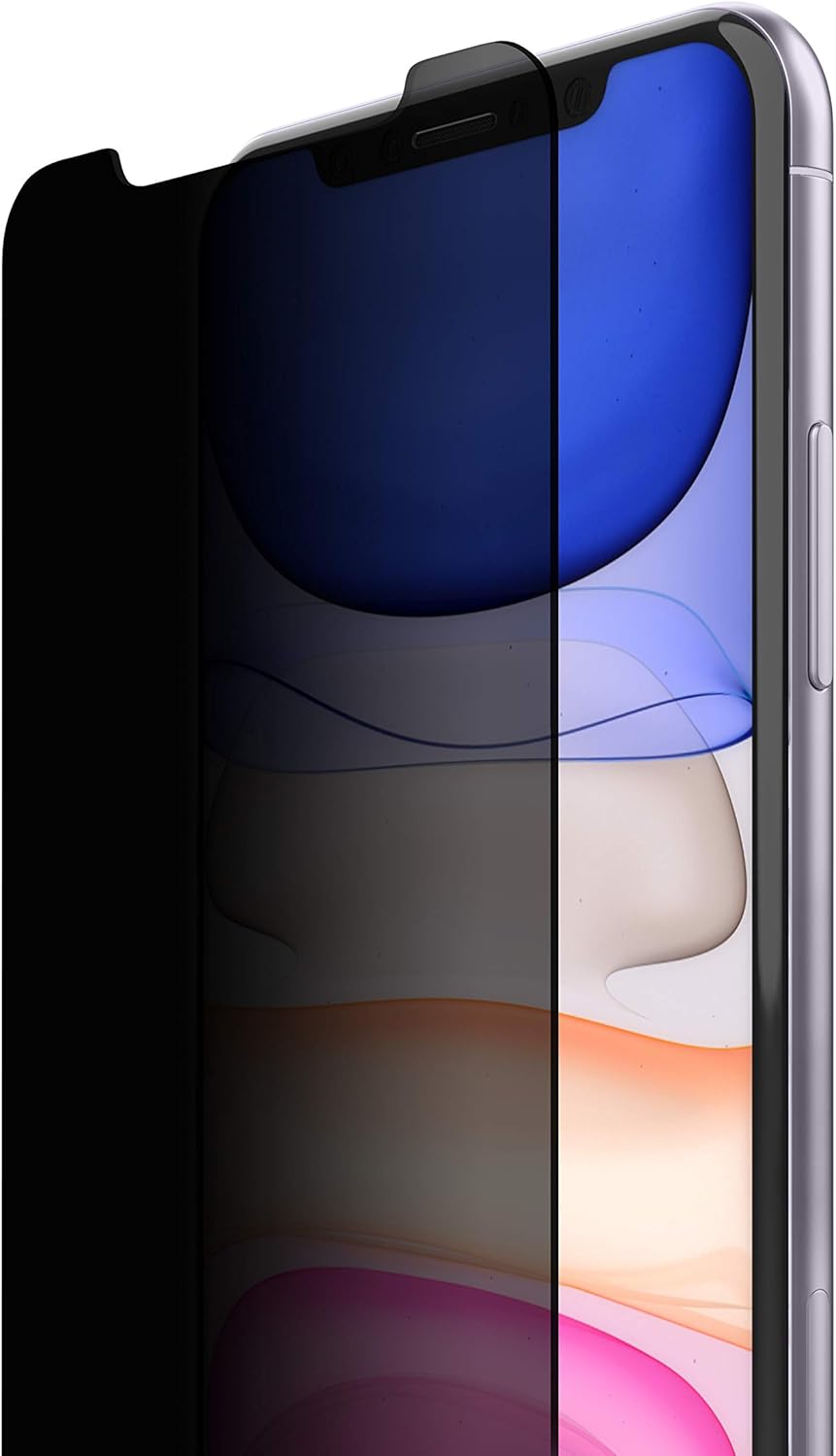 Privacy screen protector applied to iPhone