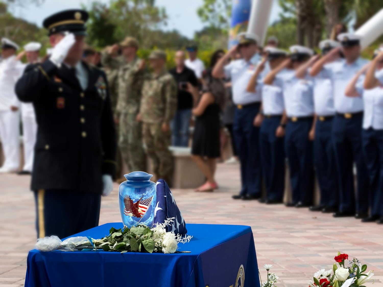 Patriotic Eagle & American Flag Urn - American Flag Urn Honoring Veterans & Loved Ones - Handcrafted Tribute with Vibrant Sky & Bald Eagle Design - Full Size Funeral and Memorial Urns (Large) - Image 7