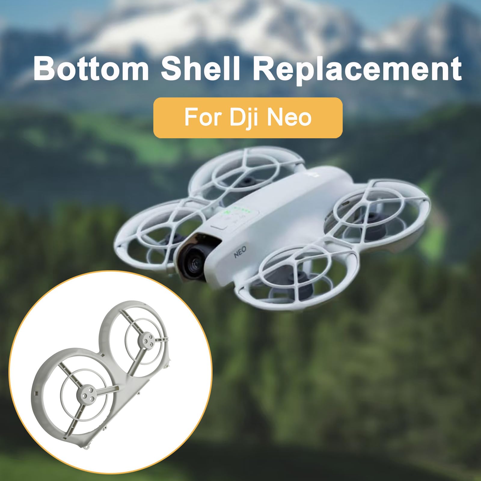 ZWLLKJGS Bottom Shell Replacement Compatible With Dji Neo,Right Propeller Blade Guard Lower Cover,Drone Body Repair Kit Gray (Left or Right) - Image 2