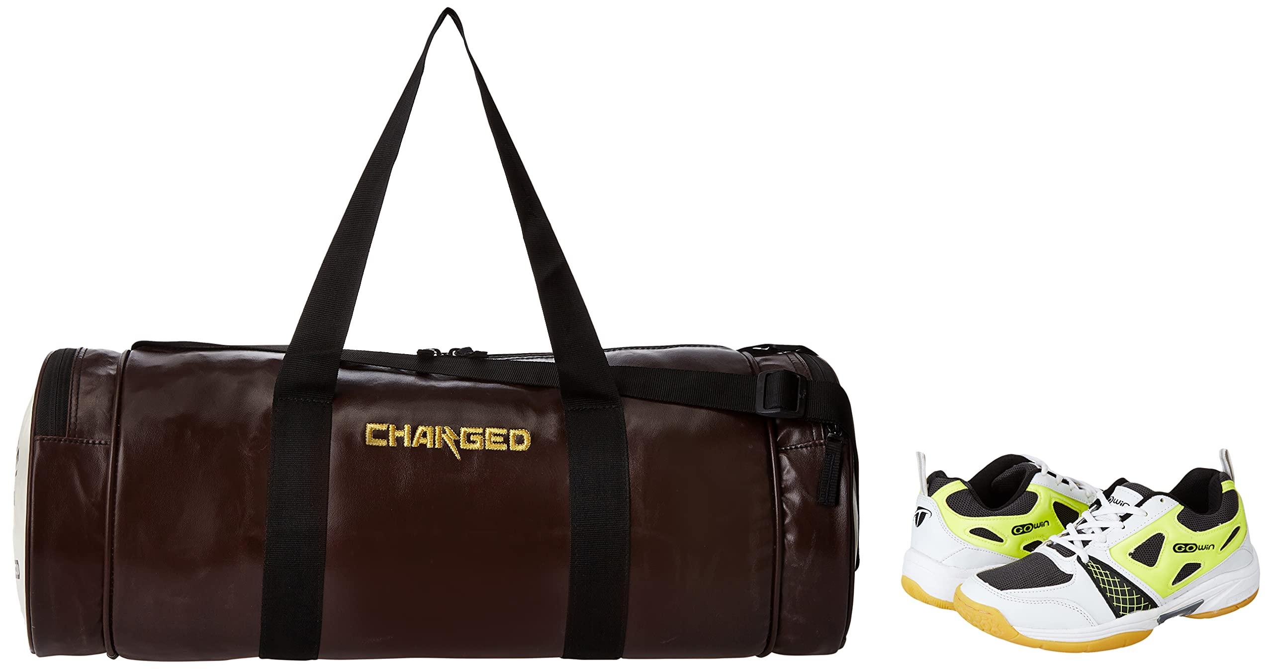 Charged Sports Bag Artize Brown With Gowin Court Shoe Staunch White Grey Lime Size 7-image-27