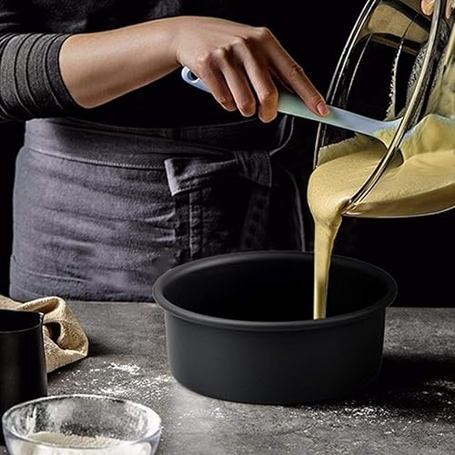 Miniatura 8 de HMIN - Molde redondo para tartas (4.0in, parte inferior extraíble para tarta de queso, acero al carbono, antiadherente, 4 pulgadas, juego de 3 (4