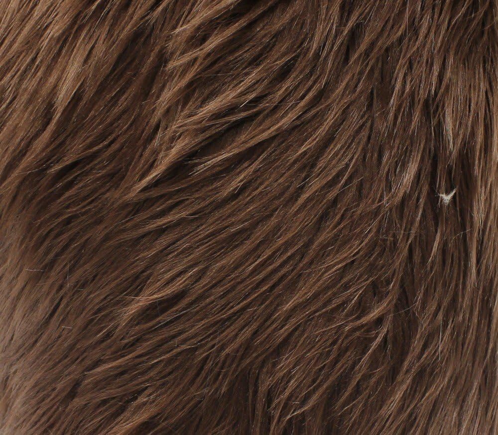 Faux Fur Fabric Long Pile Shaggy Brown / 60 Wide/Sold by The Yard