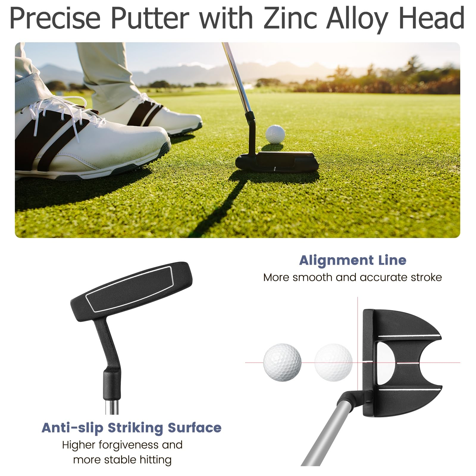LIFEZEAL Set de Golf Complet 9 Pièces pour Adultes, Ensemble de Clubs de Golf #1 Driver, #3 Parcours, #4 Hybride, Fer #6, #7, #8, #9, #P, 1 Putter, 3 Housses de Tête