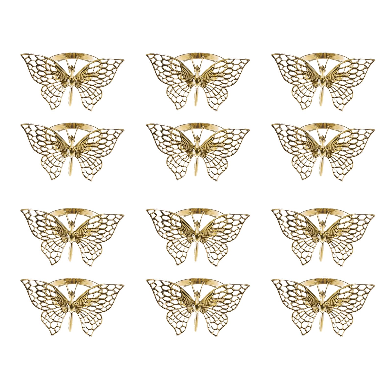 MALSSE Of 12 Beautiful Butterfly Napkin Rings for Upscales Dining and Event Decorations Iron Decors Festival Table Setting