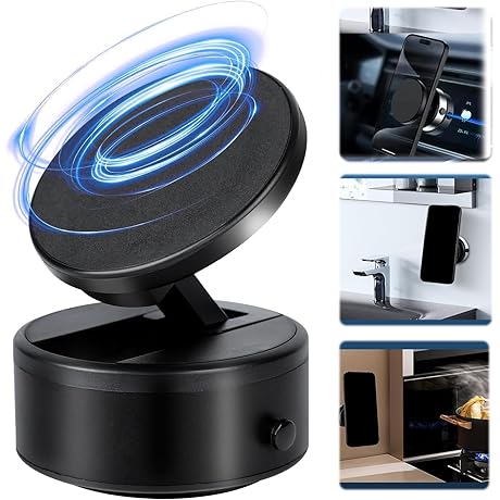 Electric Vacuum Magnetic Suction Car Phone Mount, 360° Rotatable Holder
