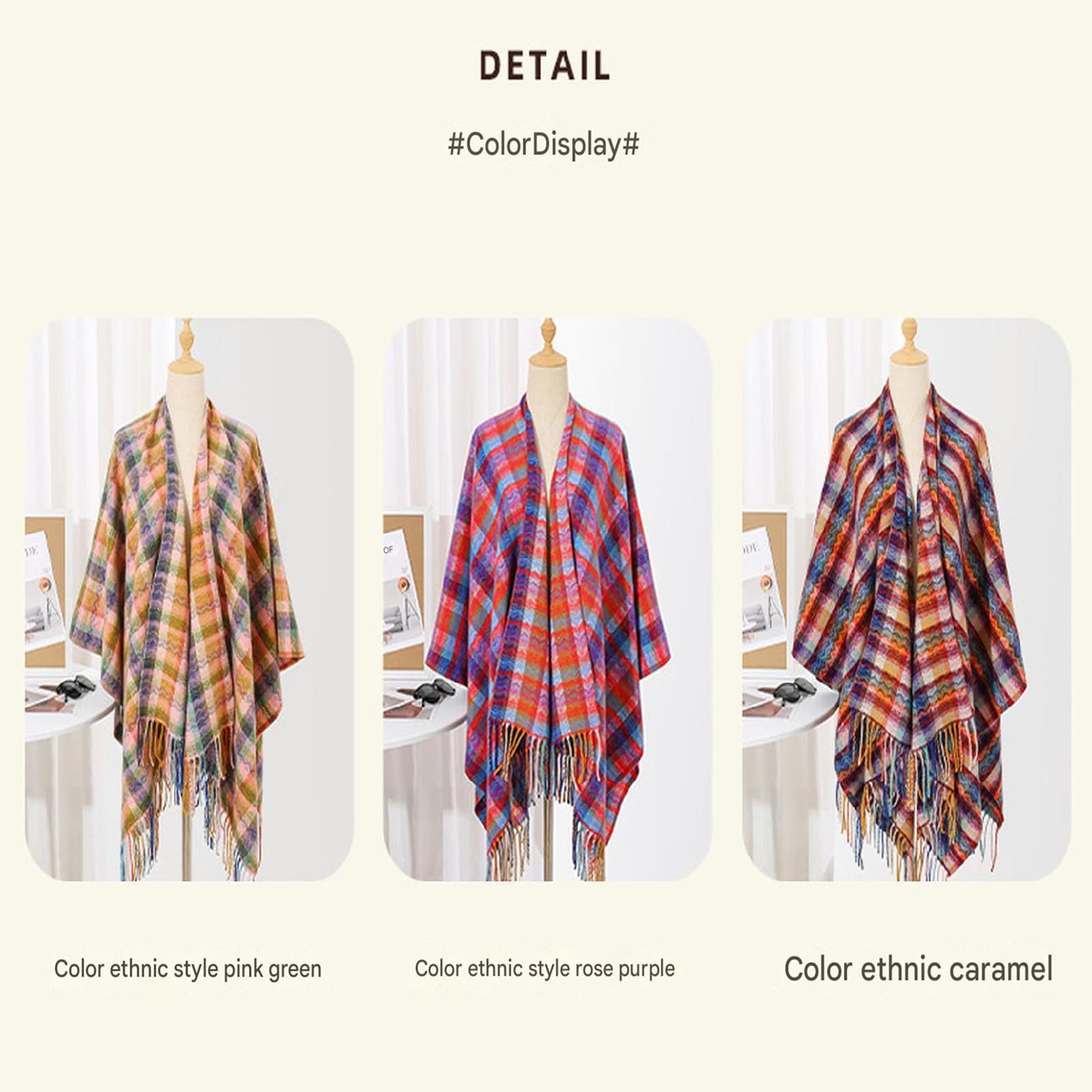 Sciarpa Donna Sciarpa da Viaggio Sciarpa A Mantella Capispalla Cappotto Invernale Caldo da Donna Sciarpa A Mantella da Prateria-Rosa Viola-130 * 150 Cm