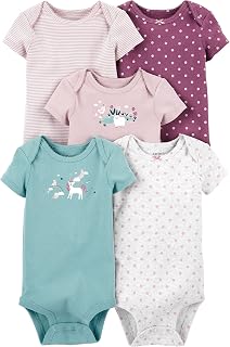 Kit Body Carter's 5 Peças Manga Curta Unicórnio Lilás Bebê Menina