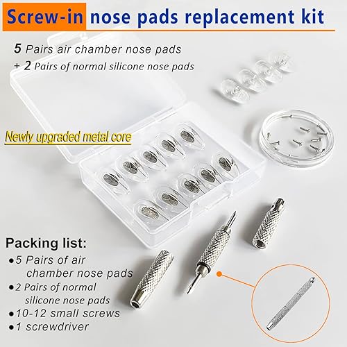 Miniatura 7 de PTSLKHN Almohadillas para la nariz para gafas, núcleo de metal mejorado de 0.59 x 0.315 pulgadas (0.591 x 0.315 in), almohadillas de silicona suave