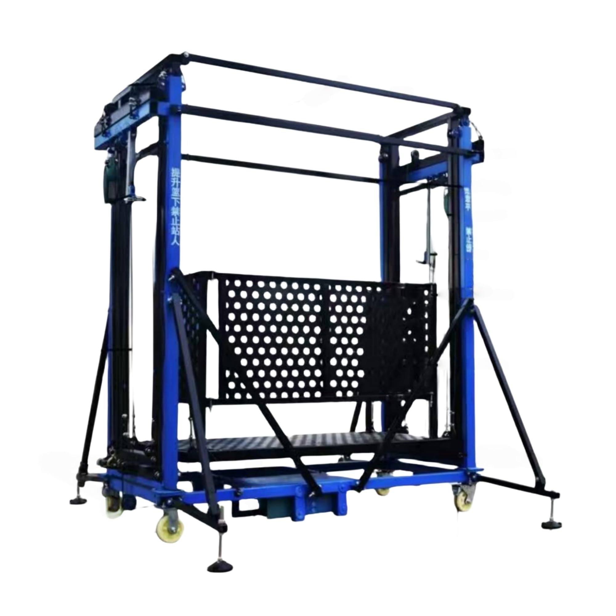 Ponteggio elettrico potenziato con portata di 500 kg, piattaforma elevatrice mobile per carichi pesanti, per lavori edili interni ed esterni in officine e magazzini (altezza di sollevamento 5 metri)
