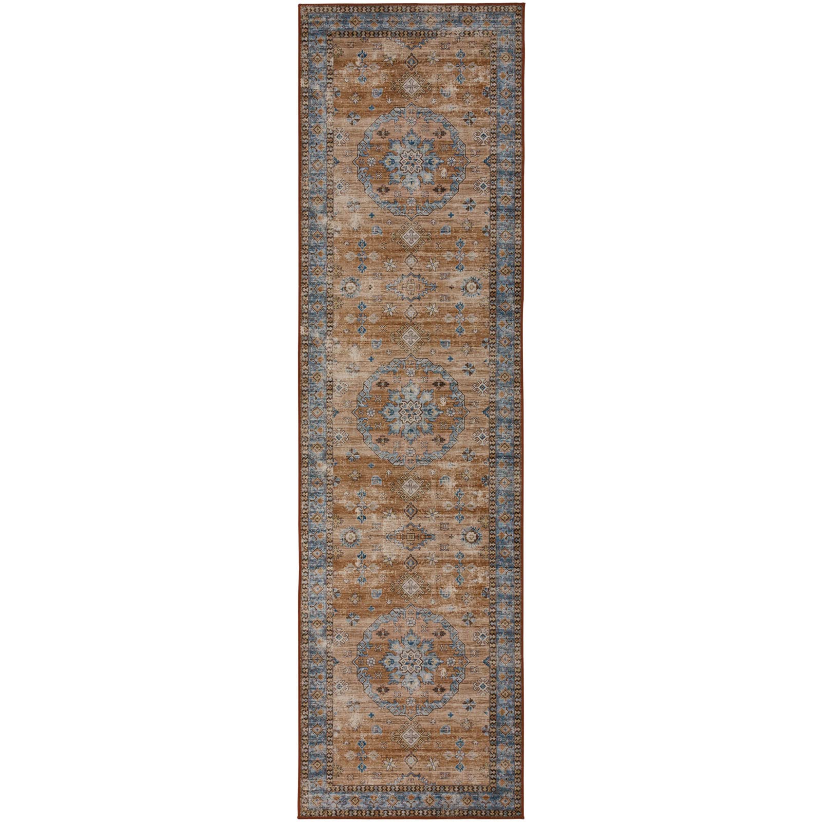 DECOMALL FEAONA Orange 2.5x9 Runner Rugs, Area Rug Entryway Runner Rug, Traditional Long Rug for Hallway Kitchen Carpet,2?ÇÖ6?Ç¥x9?ÇÖ