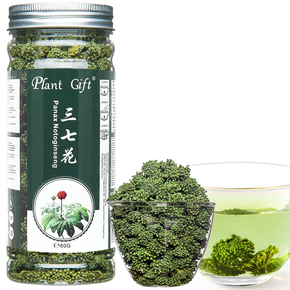 Panax Notoginseng Flower, Sanchi Ginseng Flower, Tienchi Notoginseng Tea, Sanqi, Health Beauty Chinese Herbal Tea, Tienchi Ginseng 60G/2.12oz