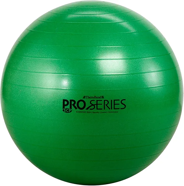 THERABAND Pro Series Exercise Ball, 26" Green Stability Trainer for 5'7"–6'1" Users, Anti-Burst Yoga & Pilates Ball, Balance & Core Trainer, For Athletes Fitness at Gym & Home