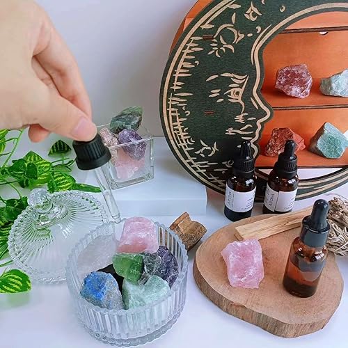 Miniatura 3 de LAIDANLA Juego de cuarzo rosa de cuarzo rosa de fluorita amatista de cuarzo transparente de 1 libra, piedras en bruto de cristal en bruto, piedras