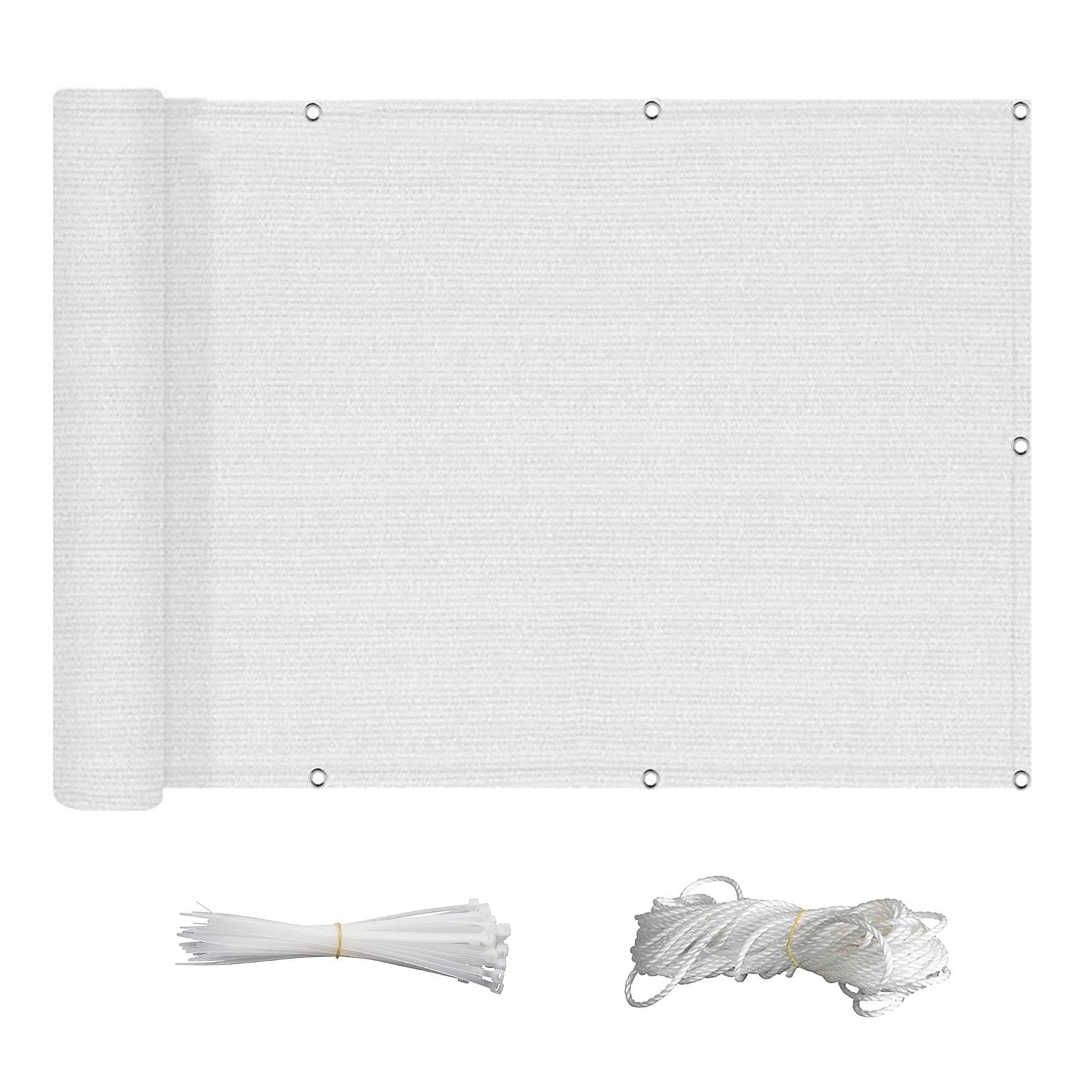 Voile d'ombrage 2.8 x 2.8 m protection solaire coupe-vent blanc pour jardin