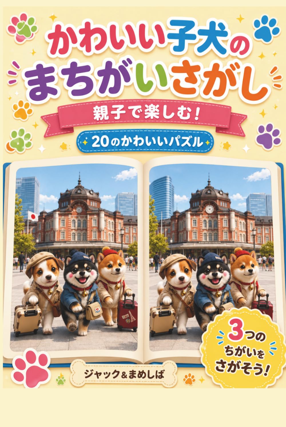 かわいい子犬のまちがいさがし: 親子で楽しむ日本めぐり20問｜大人の脳トレ・観察力アップにも
