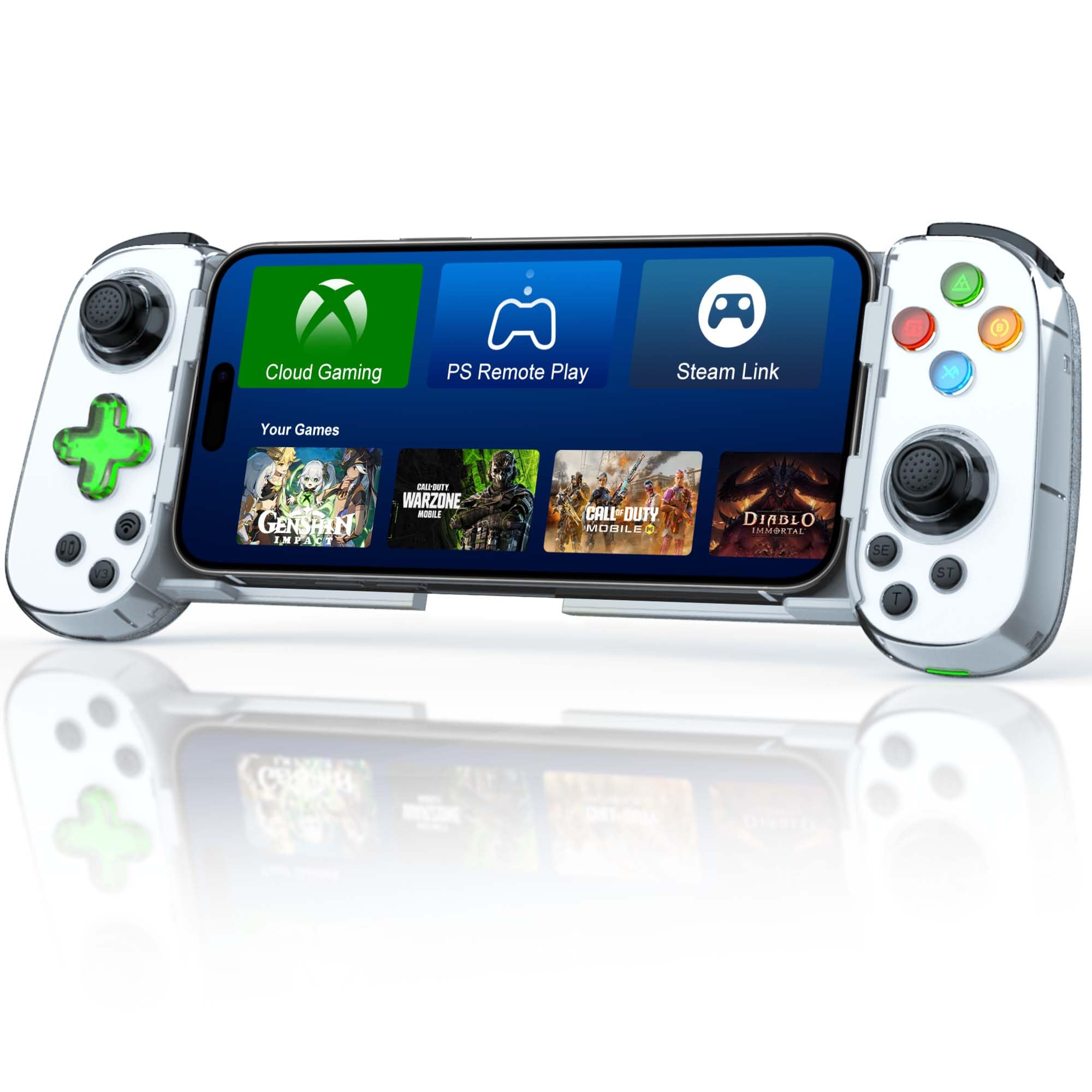 Joso Controller di Gioco Mobile per iPhone/Android/PC/Switch/PS4/PS3, Joystick Bluetooth Gamepad con Turbo/giroscopio/Vibrazione a 6 Assi, Play Call of Duty, Roblox, Genshin Impact, Cloud Gaming