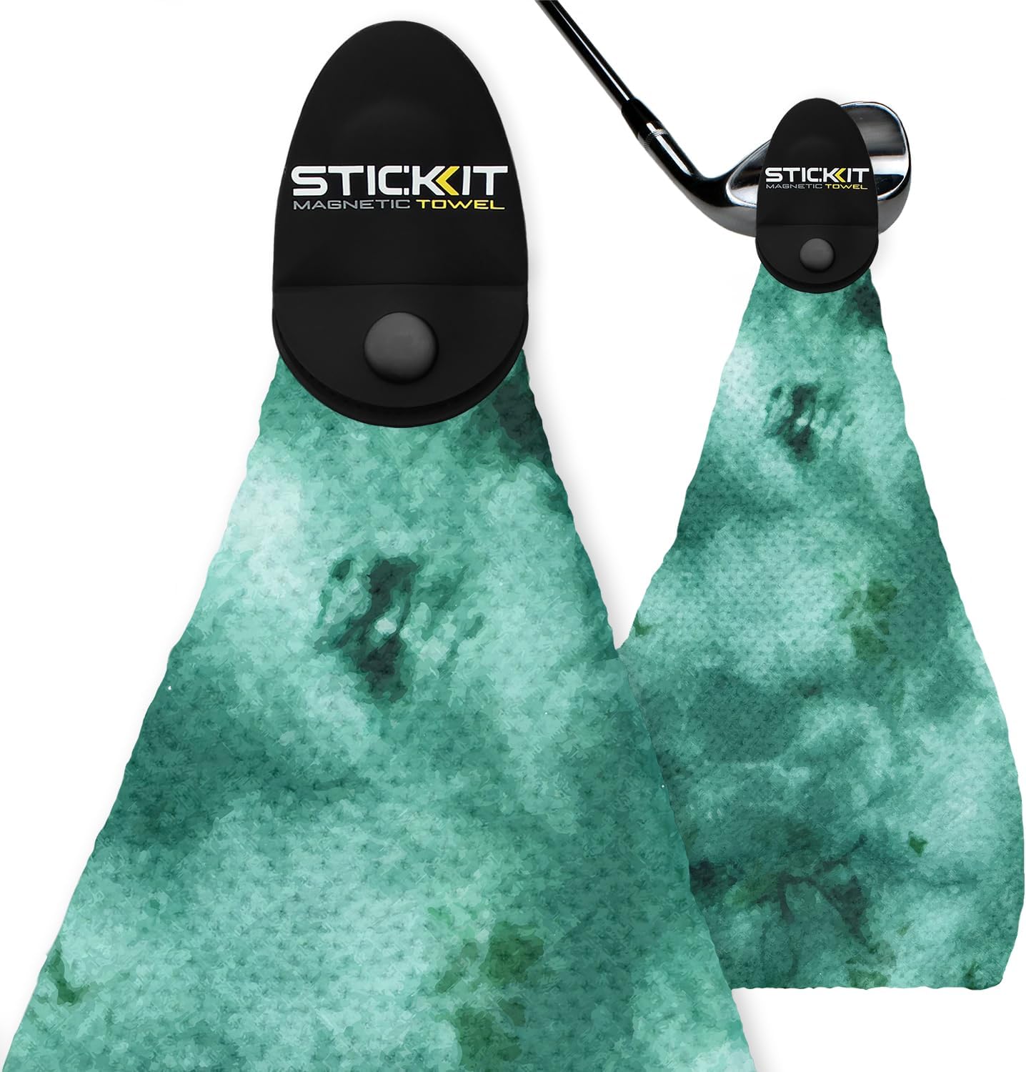 STICKIT Magnetic Golf Towel, Premium 29" Microfiber with Deep Waffle Pockets, Industrial Strength Magnet for Secure Hold to Golf Carts & Clubs, Ultra-Absorbent, Fast-Drying, Easy-Clean