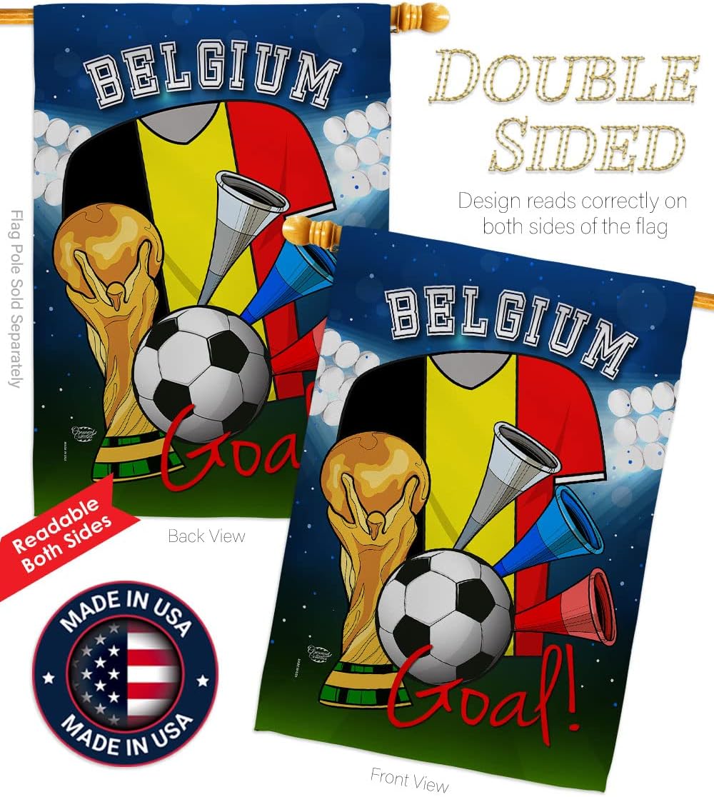 World Cup Belgium Flags Belgian Home Decor Banner Room Wall Art Patio Porch Lawn Garden Flag Stand Pole Outdoor Tapestry Yard Signs FIFA Gifts Sports Fan Trophy Soccer Game Football Made In USA