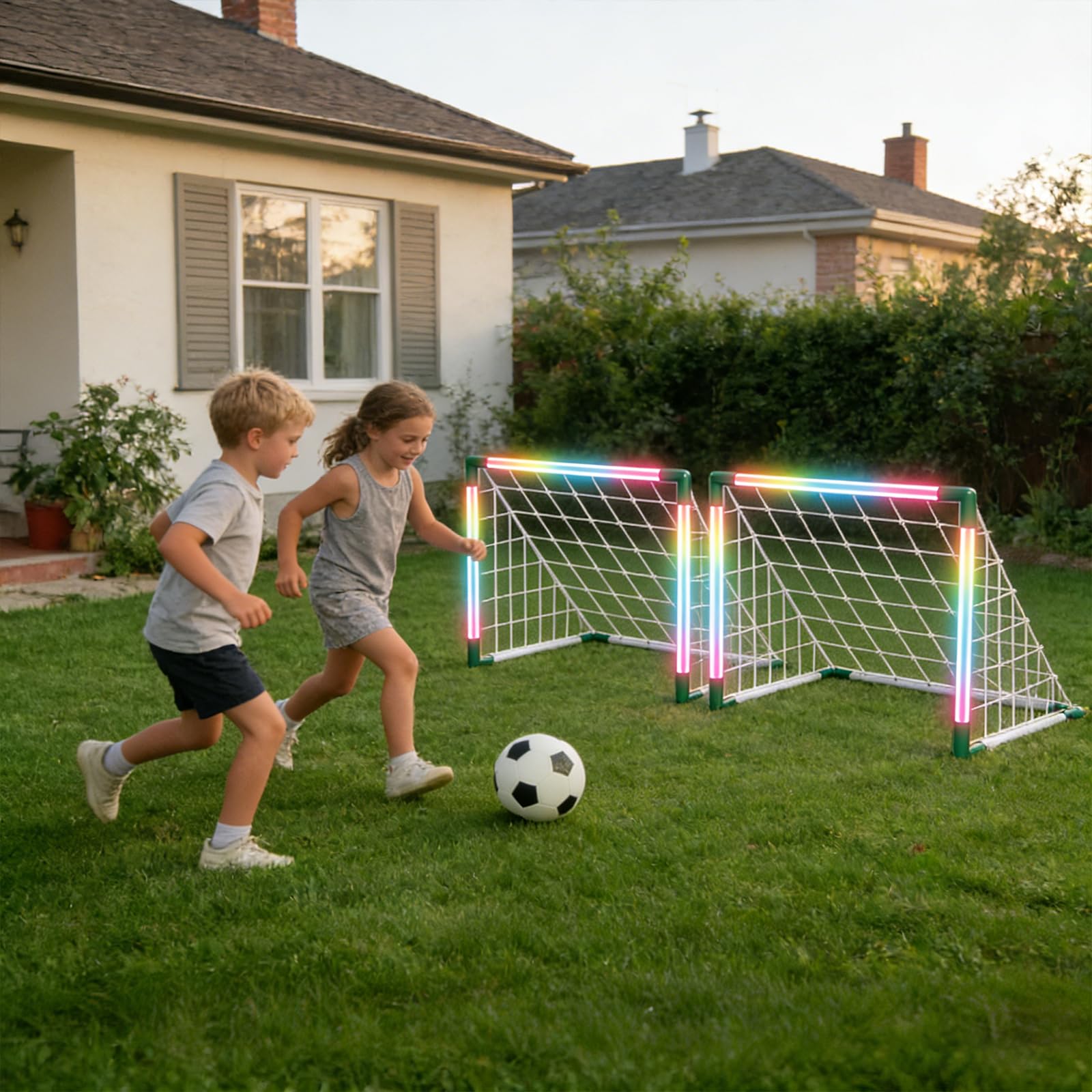 Attrezzatura da Allenamento per Calcio per Bambini con luci Integrate per Uso Notturno e Varie attività con la Palla Giocattolo da Calcio per Interni Esterni