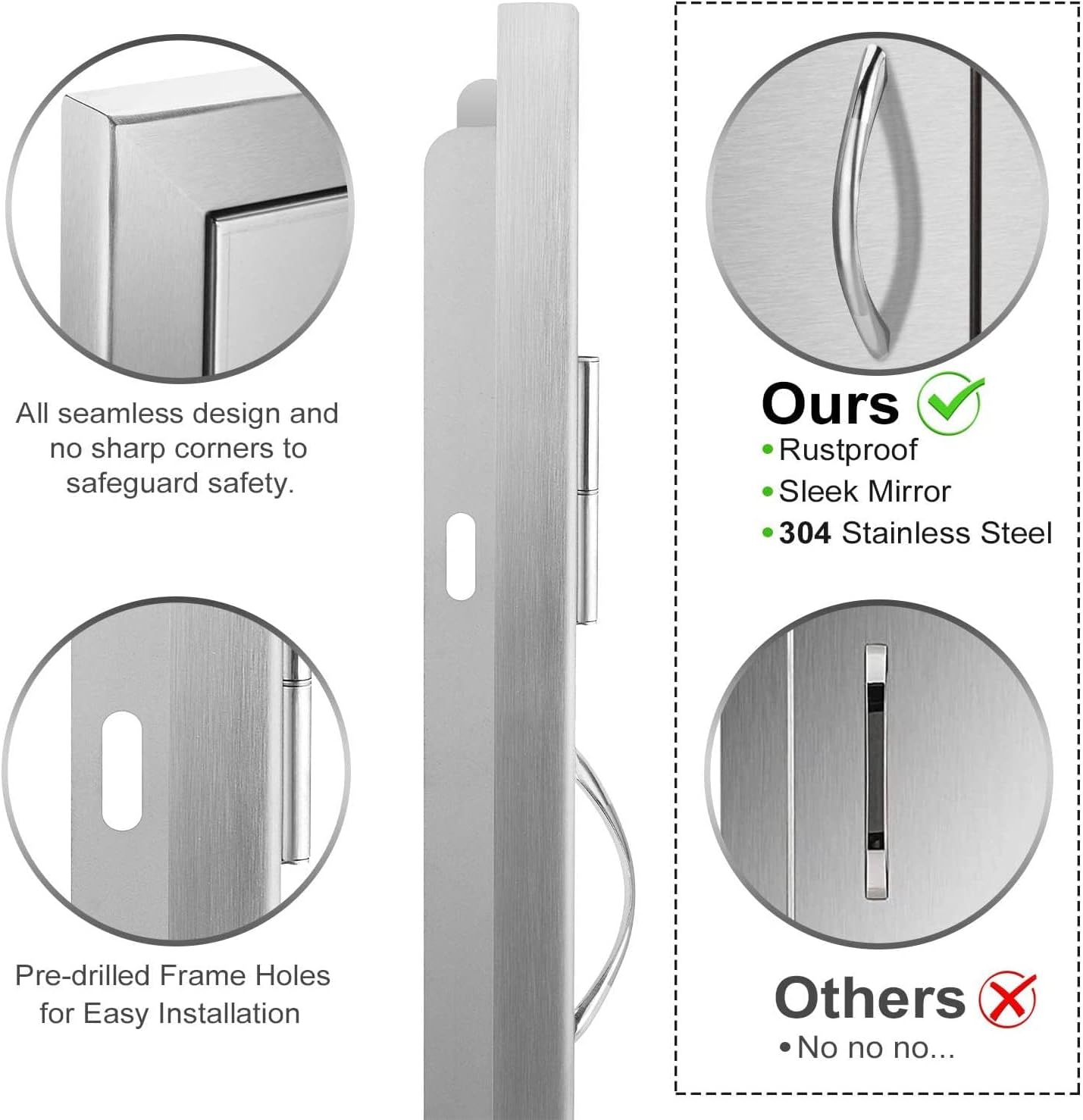 31" Stainless Steel Double Access Outdoor Kitchen Doors