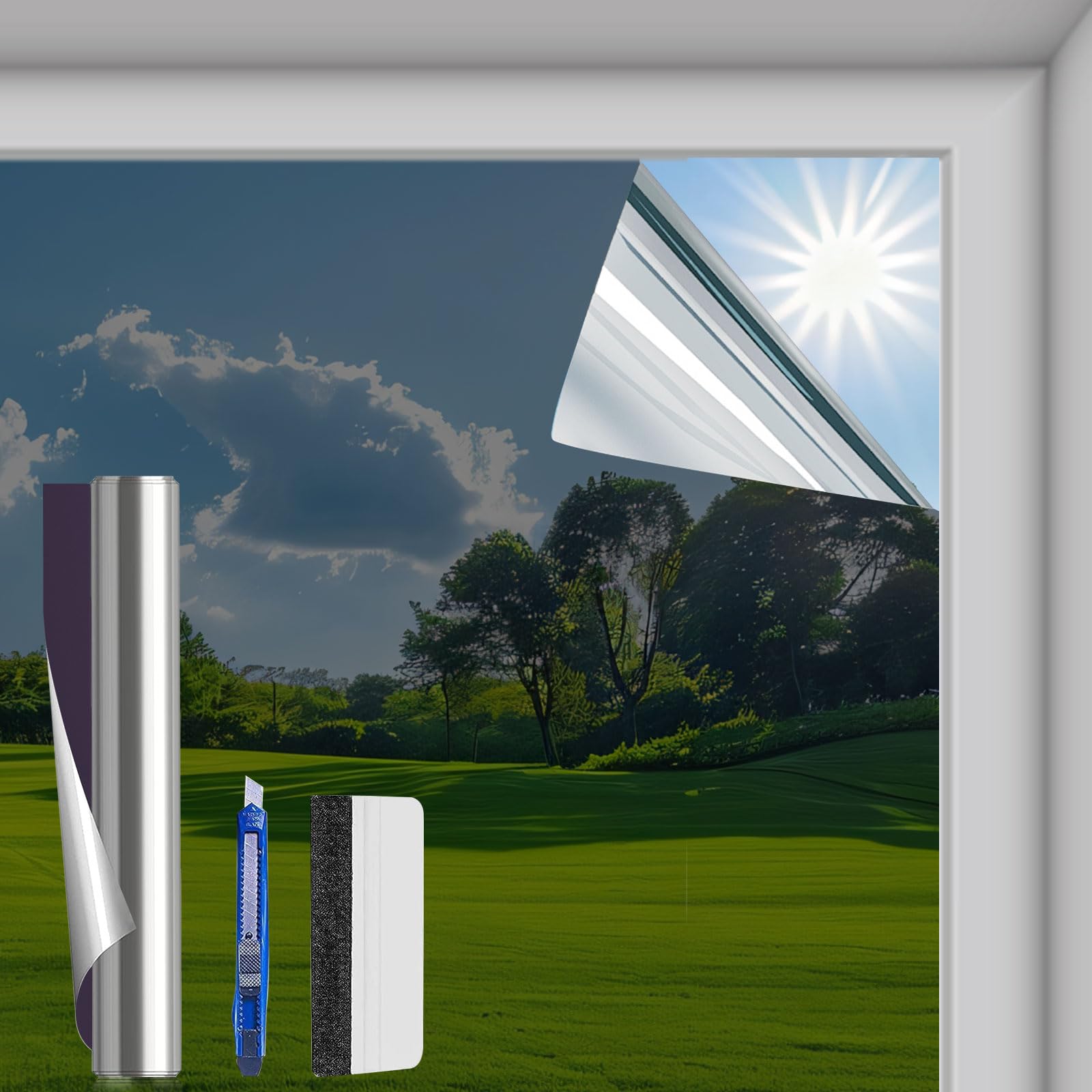 Eenrichtingsraamfolie voor privacy 44,5 x 200 cm UV