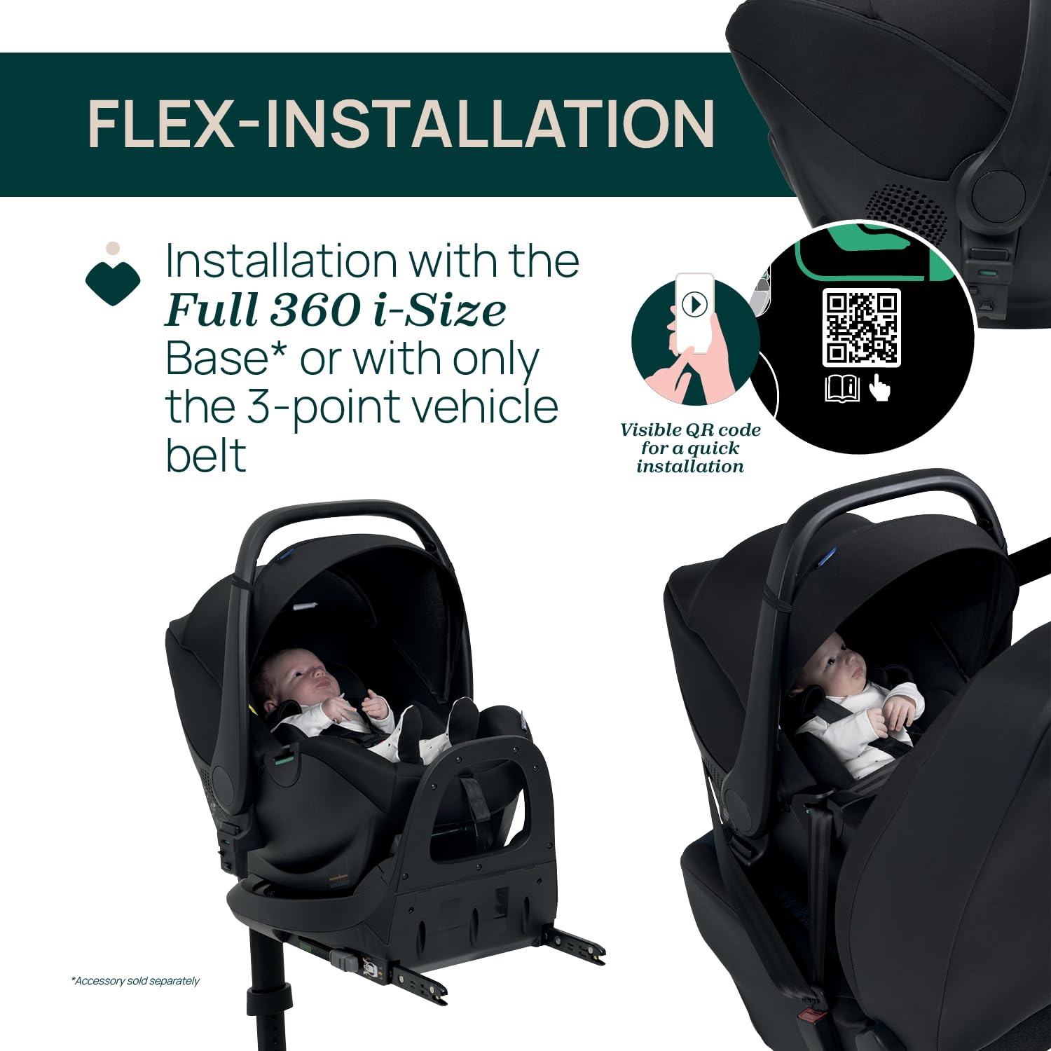 Siège Auto Chicco Kory Essential I-Size de 40 cm à 85 cm, Groupe 0+ pour nouveau-nés, homologué selon la norme ECE R129/03, Facile à installer, Rotation à 90°