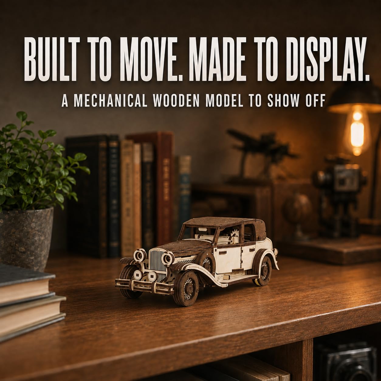 EWA Eco-Wood-Art – “FERDINAND RETRO CAR” - Puzzle 3D in legno - Rompicapo per adulti e adolescenti - da montare senza colla – 278 pezzi