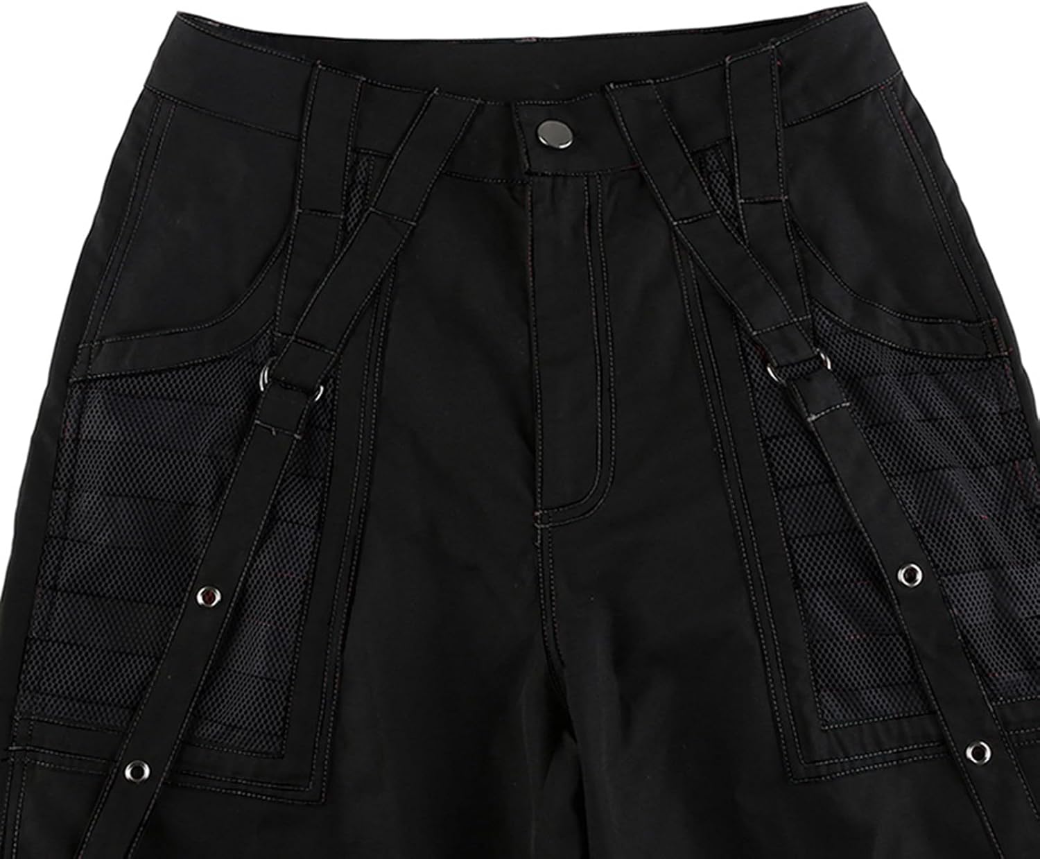 Women Cargo Pants Gothic Striped Low Waist Wide Leg Baggy Jeans Y2k Hip Hop Denim Pants Emo Grunge Streetwear Jeans