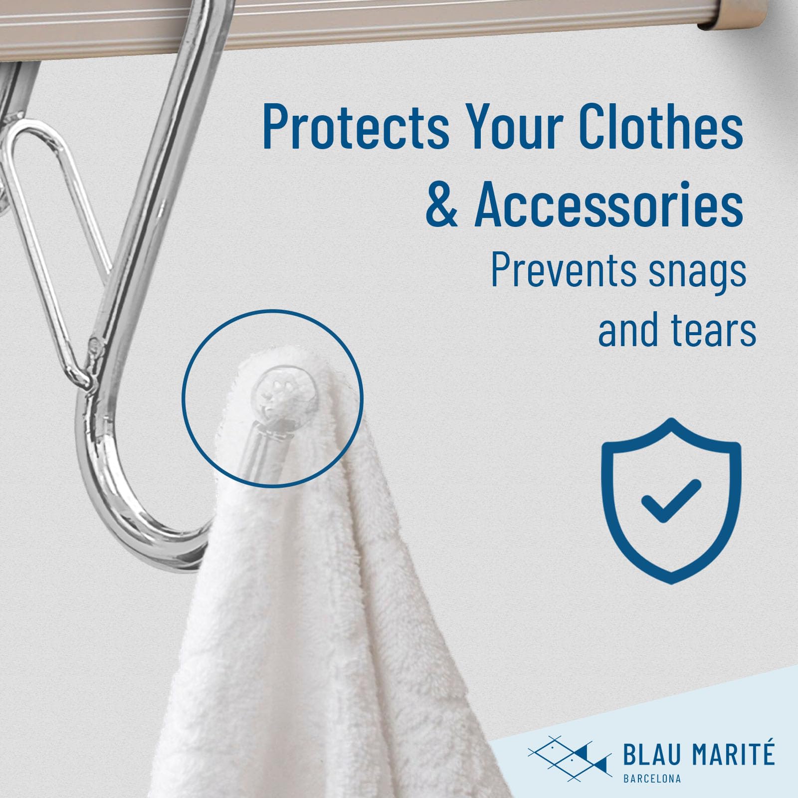 Blau Marité 10 Pack S Hooks for Hanging for Bars up to 0.6 Inch (1.5 cm) Diameter, Anti-Drop Hooks with Safety Buckle - Image 4